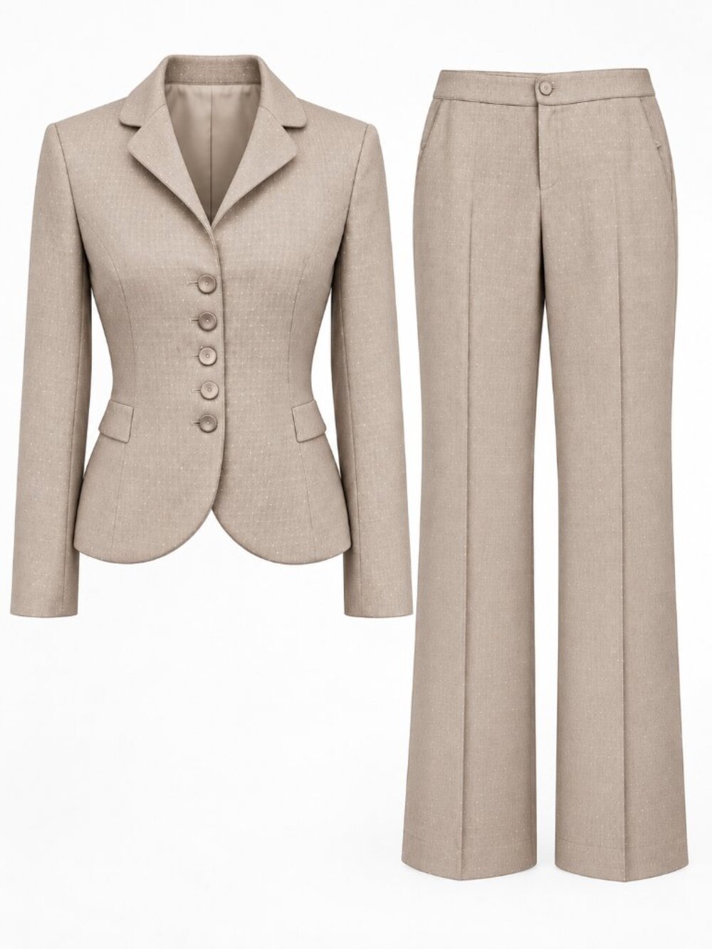 Rebecca Taylor Vintage Polka Dot Pantsuit Wool Blend Shrunken Blazer Wide Leg 8